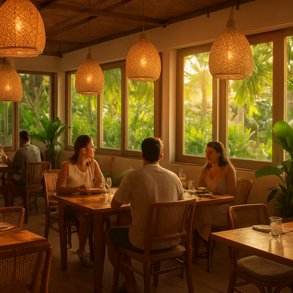 The warm, inviting interior of Panda Restaurant